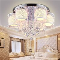 led卧室吊灯温馨水晶灯客厅灯具餐厅圆形简约创意吸顶灯主房间灯