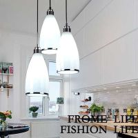 餐厅吊灯三头餐桌灯现代简约个性北欧小吊灯阳台过道玻璃创意灯具