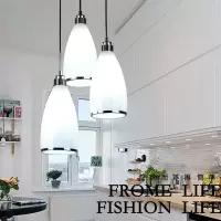 餐厅吊灯三头餐桌灯现代简约个性北欧小吊灯阳台过道玻璃创意灯具
