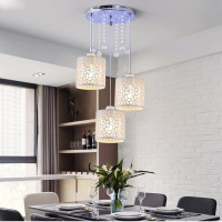 餐厅吊灯三头现代简约田园风小吊灯饭桌饭厅铁艺吧台灯具家用吊灯