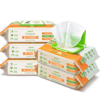 安贝儿卫生柔湿巾 婴儿新生儿童宝宝 带盖手口屁屁专用湿巾纸80抽|5包价格