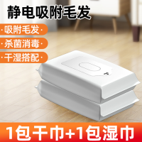 静电除尘纸家用拖把吸尘纸家用吸毛发免手洗擦拖地除尘布干巾湿巾|2包40抽[1包干巾+1包湿巾]