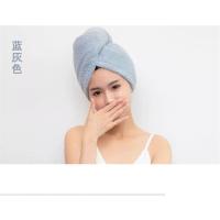 日本干发帽双层加厚吸水速干成人女长发擦头发毛巾|蓝色+藕粉2条装菠萝格干发