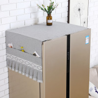 单开门冰箱盖布双开门防尘盖巾北欧风防尘罩滚筒洗衣机罩多用盖巾|布拉格灰 双开门70*170cm(冰箱洗衣机通用)