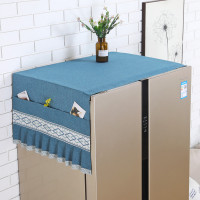 单开门冰箱盖布双开门防尘盖巾北欧风防尘罩滚筒洗衣机罩多用盖巾|布拉格蓝 双开门70*170cm(冰箱洗衣机通用)