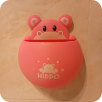 卫生间梳子架壁挂免打孔放梳子的收纳筒盒浴室桌面牙膏牙刷置物架|粉色