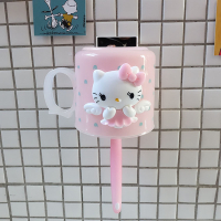 儿童漱口杯卡通吸壁免打孔牙刷杯可爱宝宝洗漱杯牙杠刷牙杯挂墙式|裙子KT