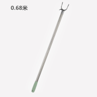 加长不锈钢撑衣杆阳台晒取衣晾衣杆收晾衣叉直杆衣棍衣服叉子挑竿|1节杆0.68米 薄荷绿