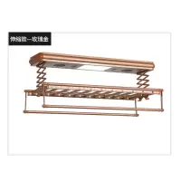 电动升降晾衣架智能晾衣机烘干风干晾衣杆晾被杆|玫瑰金 4杆风干+消毒+照明+遥控+安装