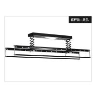 电动升降晾衣架智能晾衣机烘干风干晾衣杆晾被杆|钛金黑 4杆LED照明+遥控+安装