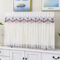 电视罩防尘罩电视机罩套开机不取55寸挂式蕾丝50液晶65寸包边家用|花间寻梦紫开机不取 店内有同款电视柜盖巾