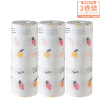 懒人抹布干湿两用厨房无纺布巾一次性抹布洗碗布免洗家用清洁纸kt|3卷150片装(草莓橘子款)