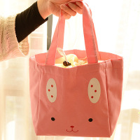 可爱卡通防水帆布手提收纳饭盒袋子 韩国小清新装午餐保温便当包