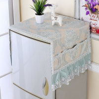 冰箱盖布防尘罩单开对双开门冰箱盖巾罩巾滚筒洗衣机套|风情绿 单开箱巾(洗衣机)55*140cm