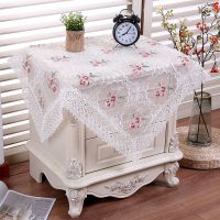 万用盖巾餐桌盖布圆桌盖布茶几桌布蕾丝长方形餐桌床头柜防尘罩|七彩梅白色 60*60一片装