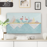 电视机防尘罩开机不取挂式液晶电视套55英寸曲面65盖电脑罩子布艺|清晰绿色鸟之恋 60英寸