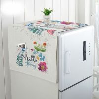 冰箱巾盖布冰箱罩单开门多用棉麻布艺盖巾双对开门冰箱防尘罩|BXJ-HX-03 小冰箱洗衣机50x130CM