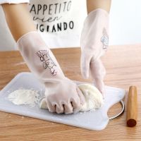 澳洲洗碗手套女耐用洗碗洗衣服清洁pvc手套防水橡胶家务透薄|小飞象款1双装 M码