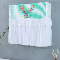 防直吹格力空调罩挂机开机不取挂式防尘罩子卧室月子挡风帘防风套|花朵鹿 长80至83cm内通用挡风帘