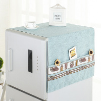 冰箱防尘罩微波炉巾家用冰箱盖布轻奢双开门冰箱罩滚筒洗衣机盖布|爱马士-绿 单开55*140cm