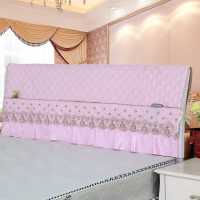 华丽风情全包弹力床头罩床头套防尘罩简约现代欧式纯色夹棉软包|仿真丝(粉) 2.0