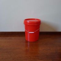 20升螺旋盖压盖食品级塑料桶家用水桶储水桶机油桶涂料桶垃圾桶|20升食品级压盖(红色)