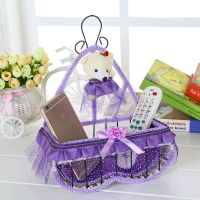 ins少女心挂篮化妆品收纳篮卫生间用品收纳筐桌面小物品床头挂篮