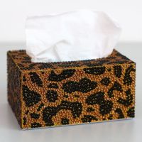 抽纸盒卫生间纸巾盒diy手工卫生纸盒客厅办公家用ins钻石画新款|豹纹 塑料