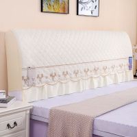 全包夹棉加厚床头罩四季简约欧式防尘罩床头柜罩实木保护罩床头套|弹力白色 长1.5米高63cm