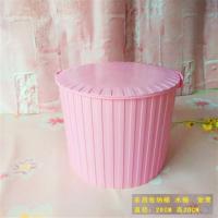 水桶凳带盖塑料加厚可坐家用储水用钓鱼水桶车载手提玩具大收纳桶|纯粉粉