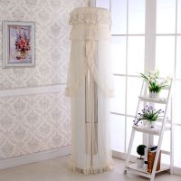 美的空调罩圆柱形空调防尘罩立式柜机圆形空调罩开机不取四季通用|轻纱漫舞米色 格力I慕I畅I尚I尊180高