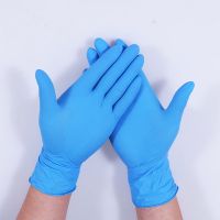 一次性手套橡胶乳胶洗碗防水家用美容胶皮加厚耐用|蓝紫-高弹-20只[袋装] M中码