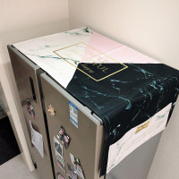 单开门双开门冰箱盖布防尘盖巾北欧风防尘罩滚筒洗衣|大理石 55*140cm单开冰箱/滚筒洗衣机通用