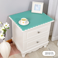 纯色简约现代床头柜罩盖布防水防尘电视柜桌布pvc梳妆台布长方形|湖绿色 不含床头柜:60*40