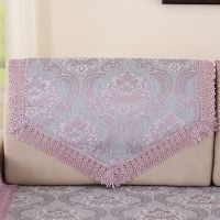 防滑沙发巾靠背巾四季通用后背巾百搭扶手盖巾布艺沙发套垫防尘罩|幕羽-紫色 90*85防滑三角靠背巾