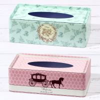 抽纸盒家用客厅简约可爱纸巾盒小创意欧式餐厅茶几铁皮|经典款:绿玫瑰+公主马车 马口铁