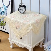 镂空蕾丝电饭煲盖巾床头柜微波炉小圆桌茶几布防尘罩多用万能盖布|[米桔]笑颜如花 100*150长方[纱绣款]