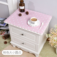 纯色简约现代床头柜罩盖布防水防尘电视柜桌布pvc梳妆台布长方形|粉色大小圆点 鞋柜:42*80