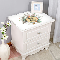 纯色简约现代床头柜罩盖布防水防尘电视柜桌布pvc梳妆台布长方形|卡通小兔 不含床头柜:50*50cm