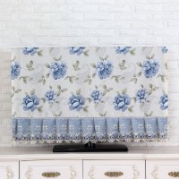 电视机罩防尘罩盖巾43寸55寸50寸65寸家用挂式液晶电视套盖布|蓝-牡丹 27英寸