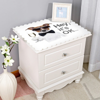 纯色简约现代床头柜罩盖布防水防尘电视柜桌布pvc梳妆台布长方形|绅士萌宠 不含床头柜:50*40cm