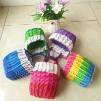 电动车小框车篮子单耳壁挂式编织小手提菜篮化妆品浴室收纳筐花篮