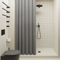 浴室浴帘隔断帘日本套装免打孔防水布防霉加厚洗澡卫生间挂帘门帘