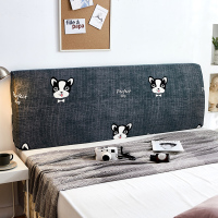 北欧式床头罩套保护皮背罩万能全包防尘罩1.8米1.5靠背软包|黑白狗 高度50-65*长度150cm[通用]