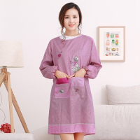 冬季男女式围裙长袖防污厨房做饭成人反穿衣带袖罩衣