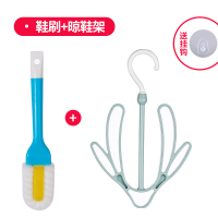 日本多功能软毛鞋刷子家用擦小白鞋擦鞋刷不伤鞋清洁刷长柄刷|巧克力色