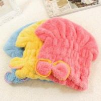 双面加厚干发帽干发巾强力吸水细纤维擦头发毛巾快速干浴帽包头巾|黄色