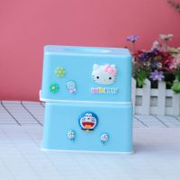 纸巾盒家用客厅茶几桌面抽纸盒收纳盒车用餐巾纸抽盒卫生间北欧风|2个装(兰KT猫头+兰叮当猫