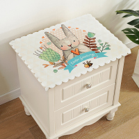 床头柜盖布欧式简约布艺盖巾微波炉防尘罩电视机套罩冰箱防尘布|床头柜盖布-爱心小兔 50*50cm