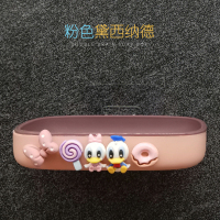 可爱肥皂盒免打孔卫生间沥水壁挂式家用创意个性托香皂罩盒置物架|荧光黄粉-黛西纳德